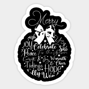 Merry Ornament in Light Font Sticker